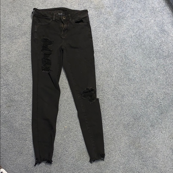 American Eagle Outfitters Pants - black distressed jean
